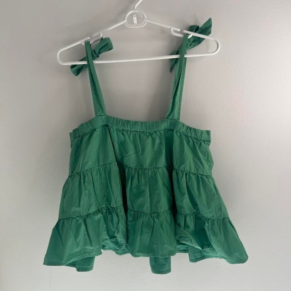 American Eagle Womens Ruffle Lightweight top Adjustable Bow Straps - Size S - - Picture 2 of 4